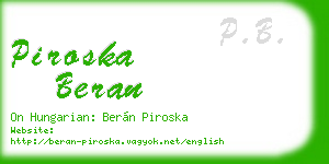 piroska beran business card