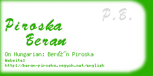 piroska beran business card